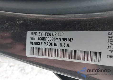 2021 Ram 1500 Big Horn 4X2 6'4 Box from USA, damaged, VIN 1C6RREBG6MN709147